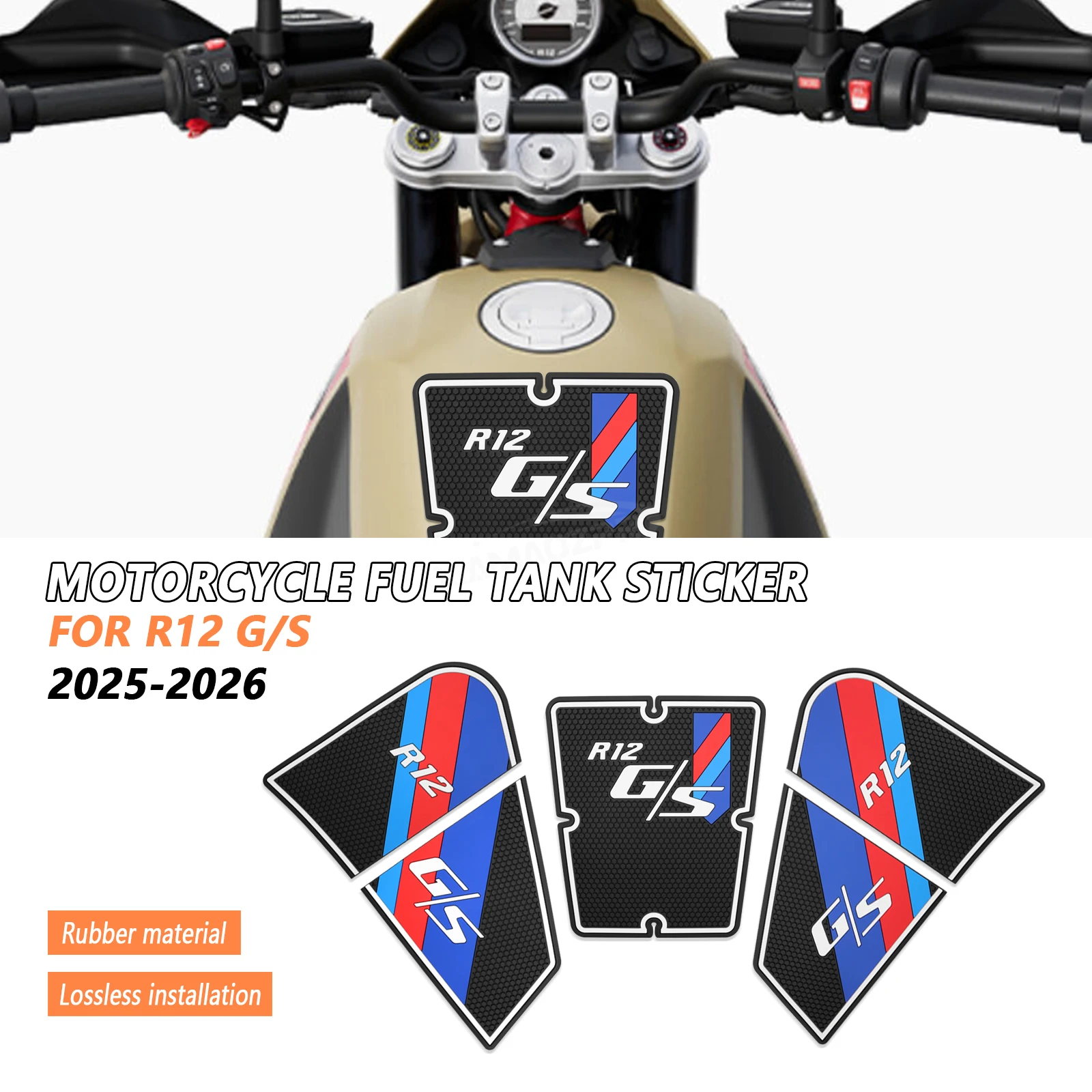

Tank Pad Motorcycle Fuel Tank Cushion Tank pad Protector Side Fuel Tank pad For BMW R12 G/S R12 G R12 S 2025-2026