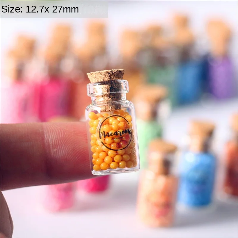 8pcs 1:12 Dollhouse Mini Macaroon Candy Jarminiature Model Small Cloth Dollhouse Scene BJD Accessories Food Decoration Scale