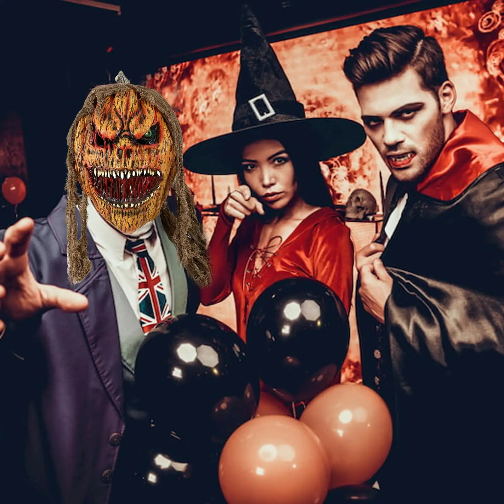 

Horror Pumpkin Masquerade Party Masquerade Props Costume Creepy Cosplay Party Dress Up Accessories For Carnival Holidays