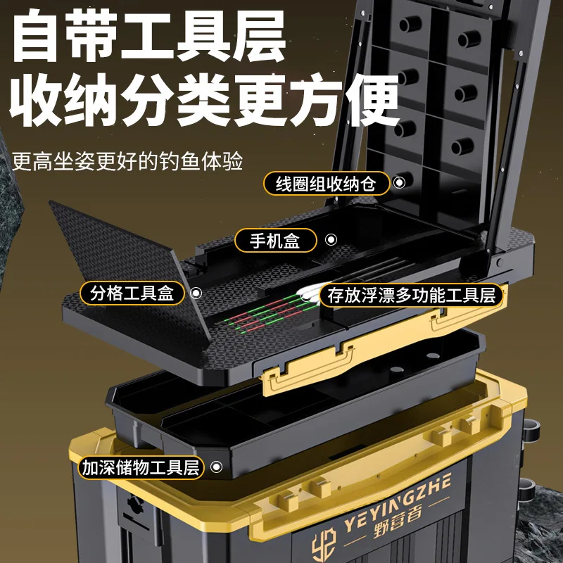 New Wheeled Hard Fishing Box Full Set New Portable Multi-functional Fishing Box Table Fishing Box Fish Bucket 낚시 상자를위한 낚시 장비