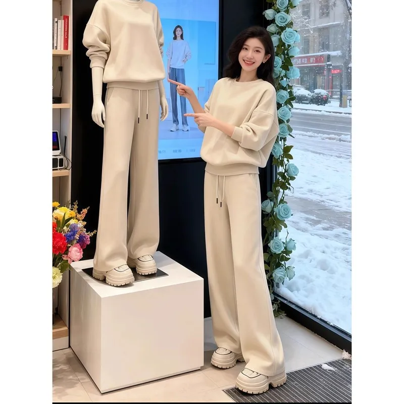 

Cotton Casual Sports Suit Women's Autumn and Winter New Fashion Korean Version Top Casual Pants Two-piece Set