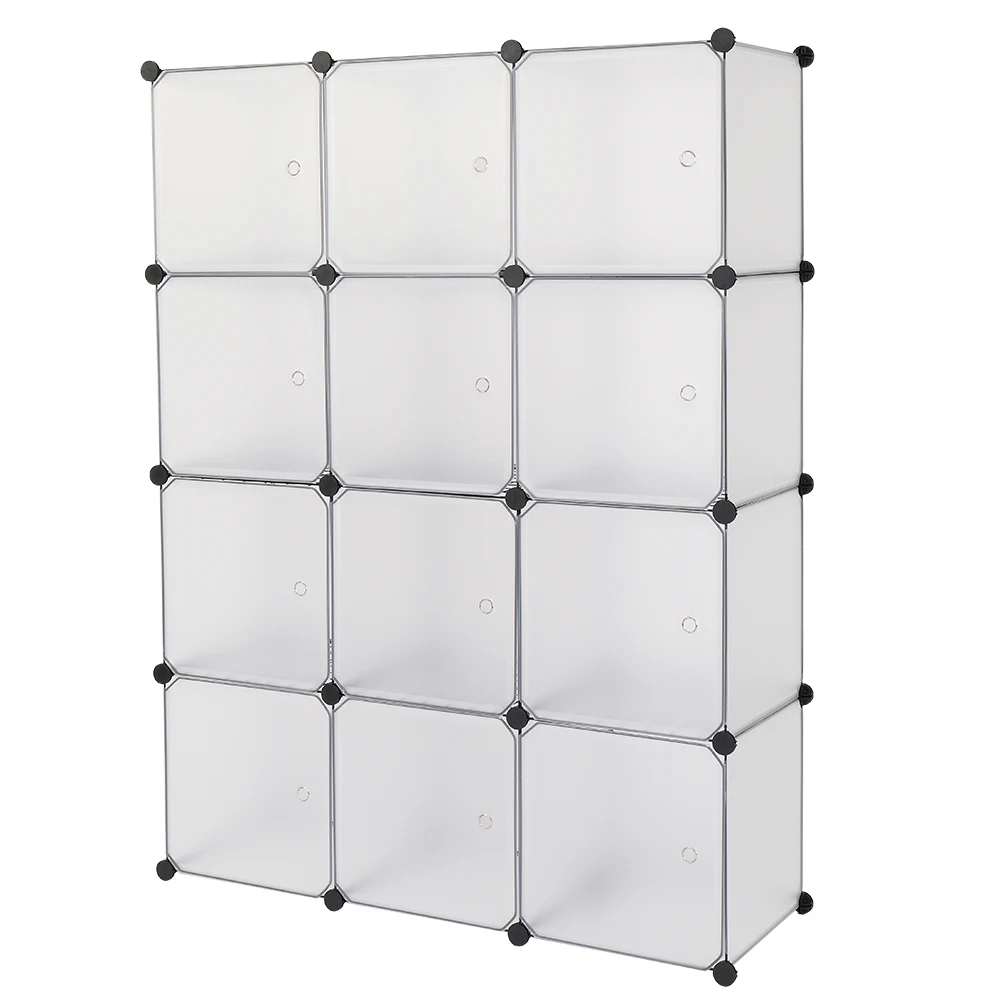 Scaffale portaoggetti a 12 cubi Scaffale a cubo Libreria Scaffale Organizzatore Armadio Organizzatore di giocattoli Colore bianco