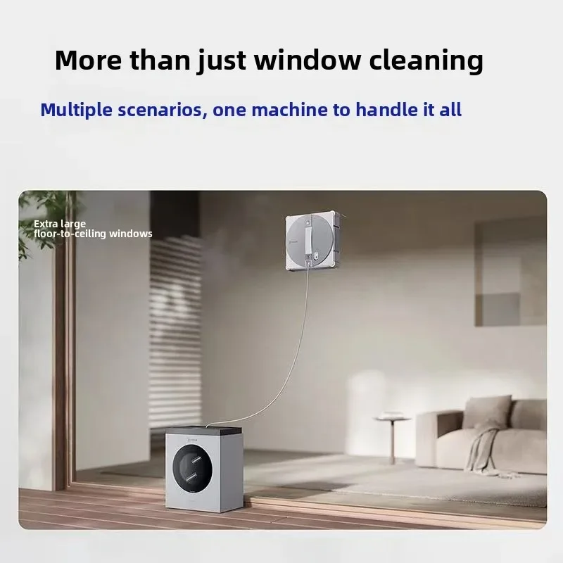 

New ECOVACS Winbot W3 Window Cleaning Robot with All-in-One Base Automatic Mop Washing - Powerful Spin Clean Smart Water Spray
