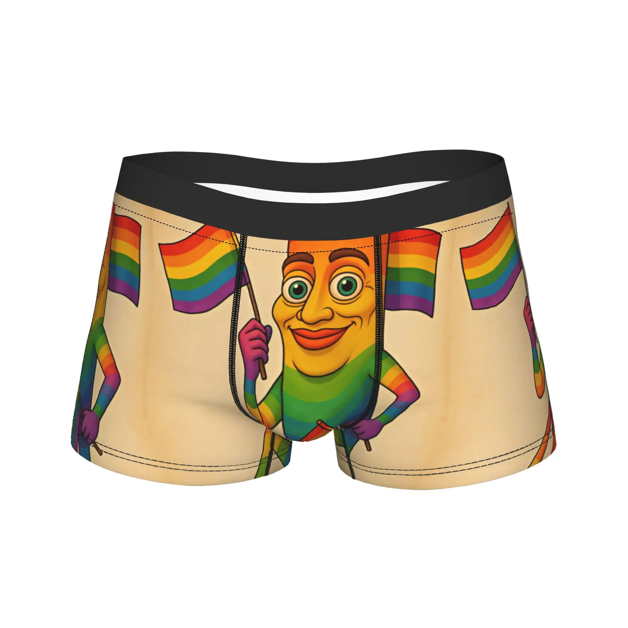 Tung Tung Sahur, calzoncillos divertidos con motivos de arcoíris, diseño de meme, ropa interior masculina, calzoncillos sexys, suaves, tipo bóxer, shorts, calzoncillos tipo slip, tallas grandes.