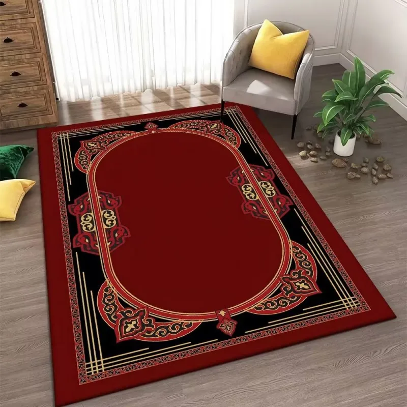 VIKAMA Muslim Prayer carpet Ethnic wind Large size crystal velvet kneeling rug living room home sofa non-slip bedroom soft ma