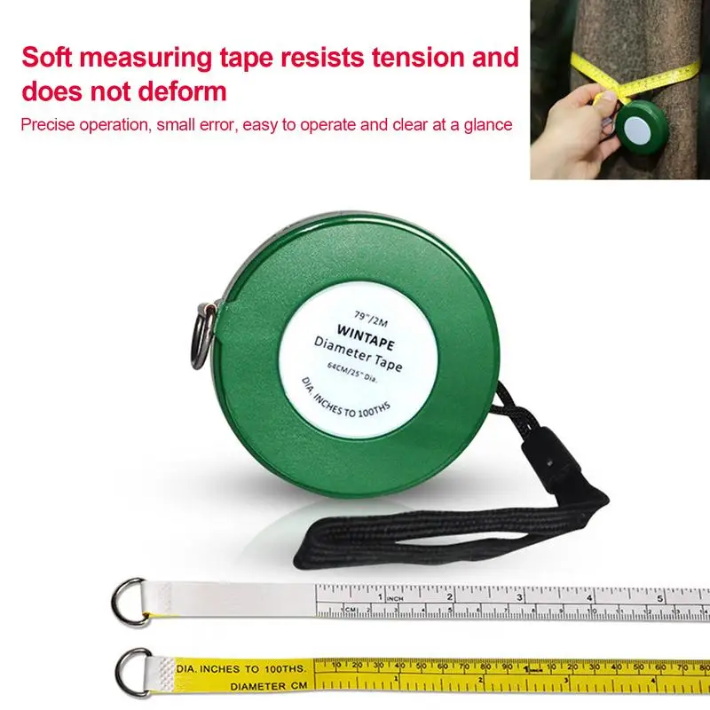 Tree Diameter Tape 2000 mm 79 inch PVC Soft Retractable Measuring Tape Professional Gardening Tree Ruler Meter Measuring Tool