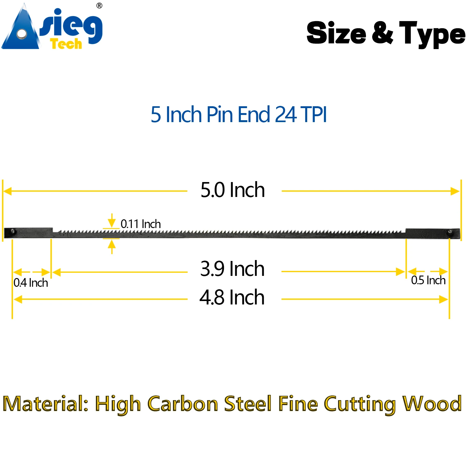 24TPI,1~40pcs Scroll Saw Blade Pin End 5 Inch Replacement for Wen 3921 3923 Dremel Craftsman, Penn State, Delta, Ryobi