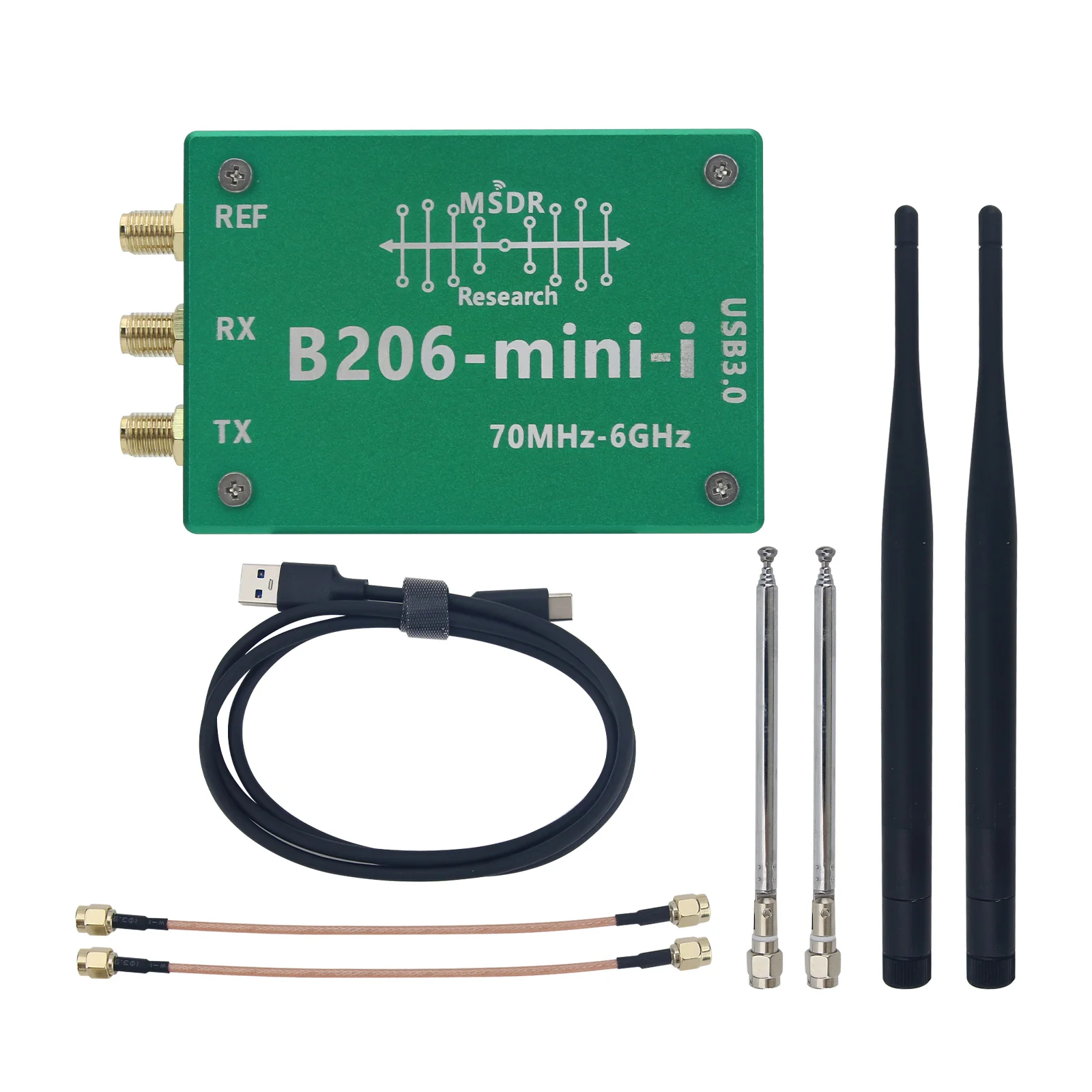 HamGeek B206 Mini-i 70MHz-6GHz SDR Development Board With Metal Case AD9364 USB3.0 1TX 1RX Compatible Open Source UHD
