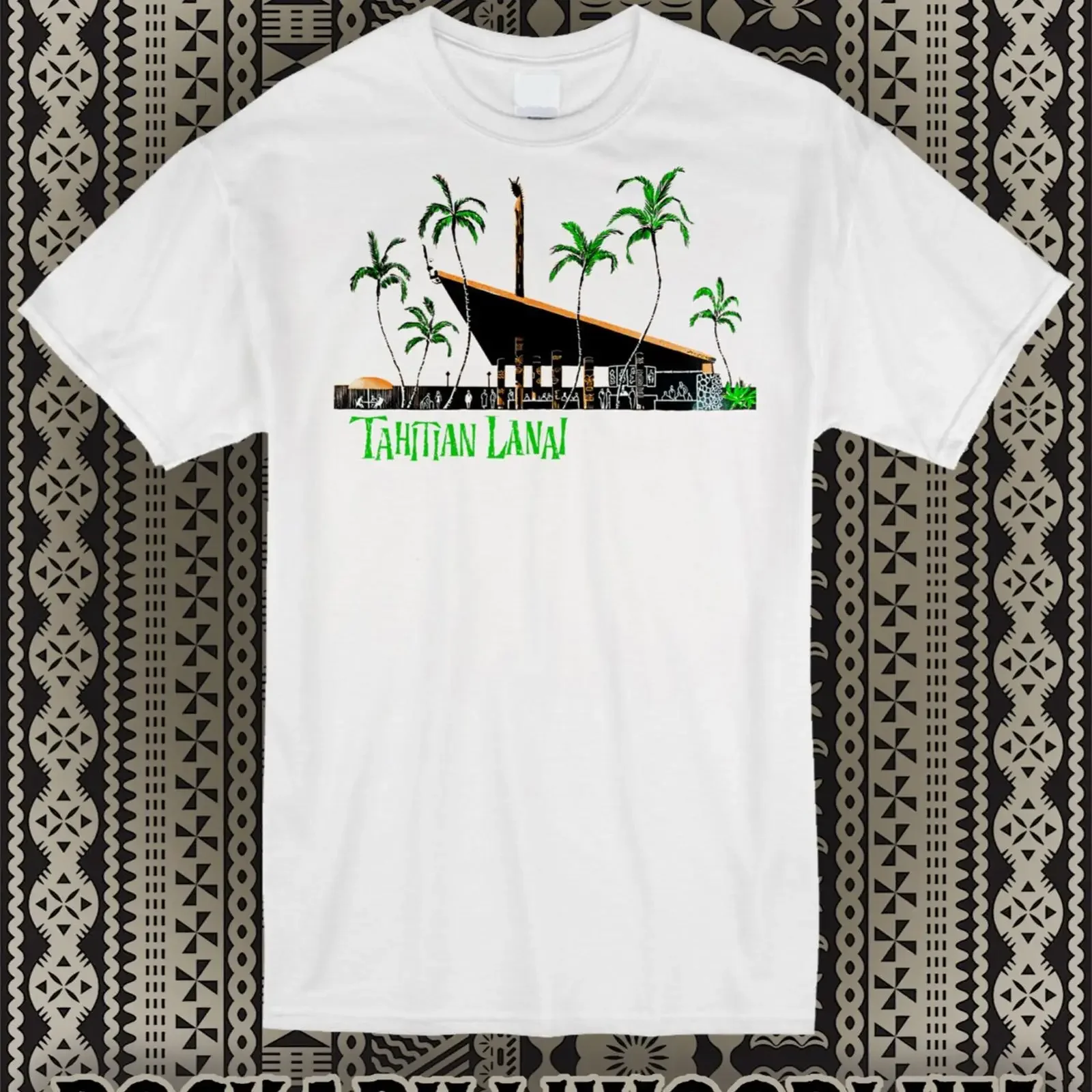 Retro Tiki Art T Shirt Bar Tasse Restaurant Polynesisch Tahiti Lanai vintage Washed Comfortable Unisex Top For Everyday Wear