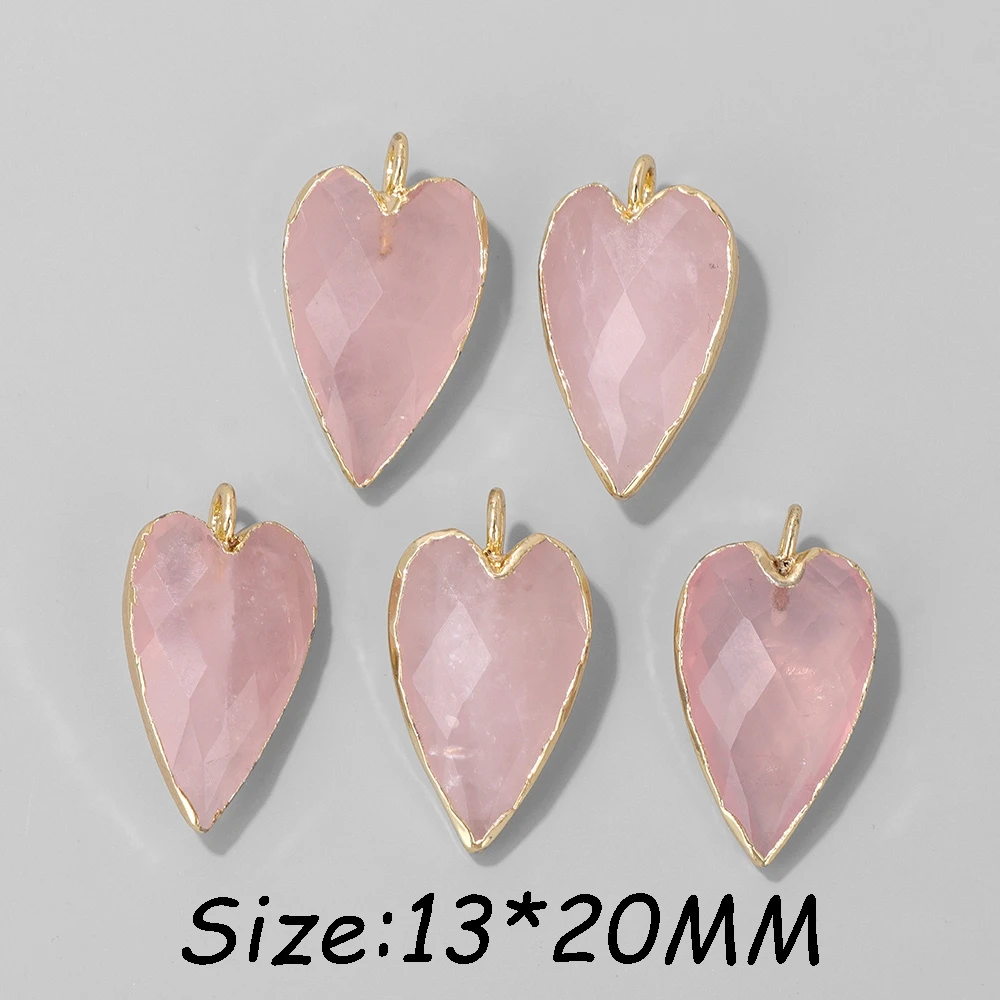 2Pcs Shiny Labradorite Heart Shape Pendants for DIY Jewellery