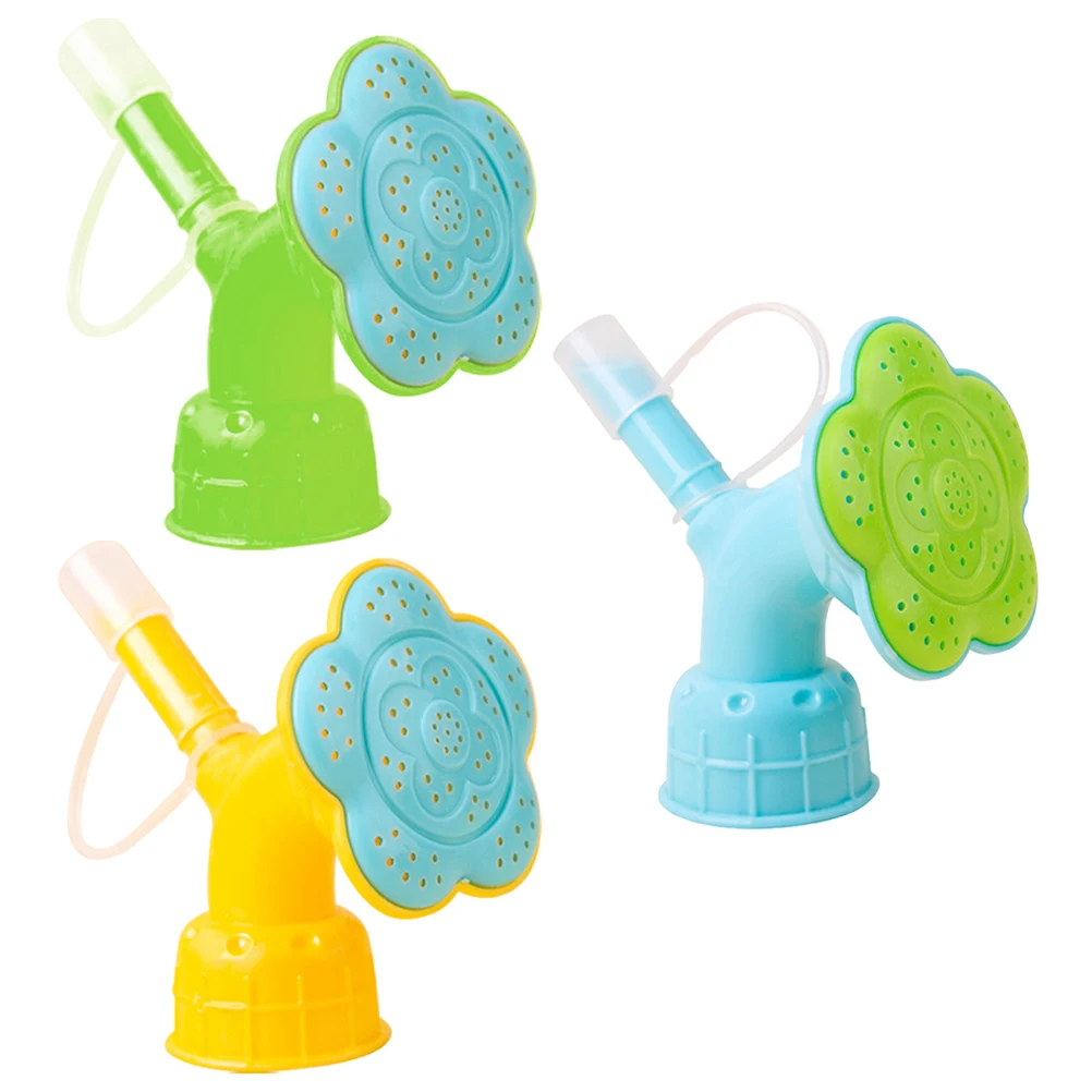 

3 Pcs Watering Can Head Sprinkler Bottle Adapter Spout Portable Garden Plants Plastic Blue Green Yellow