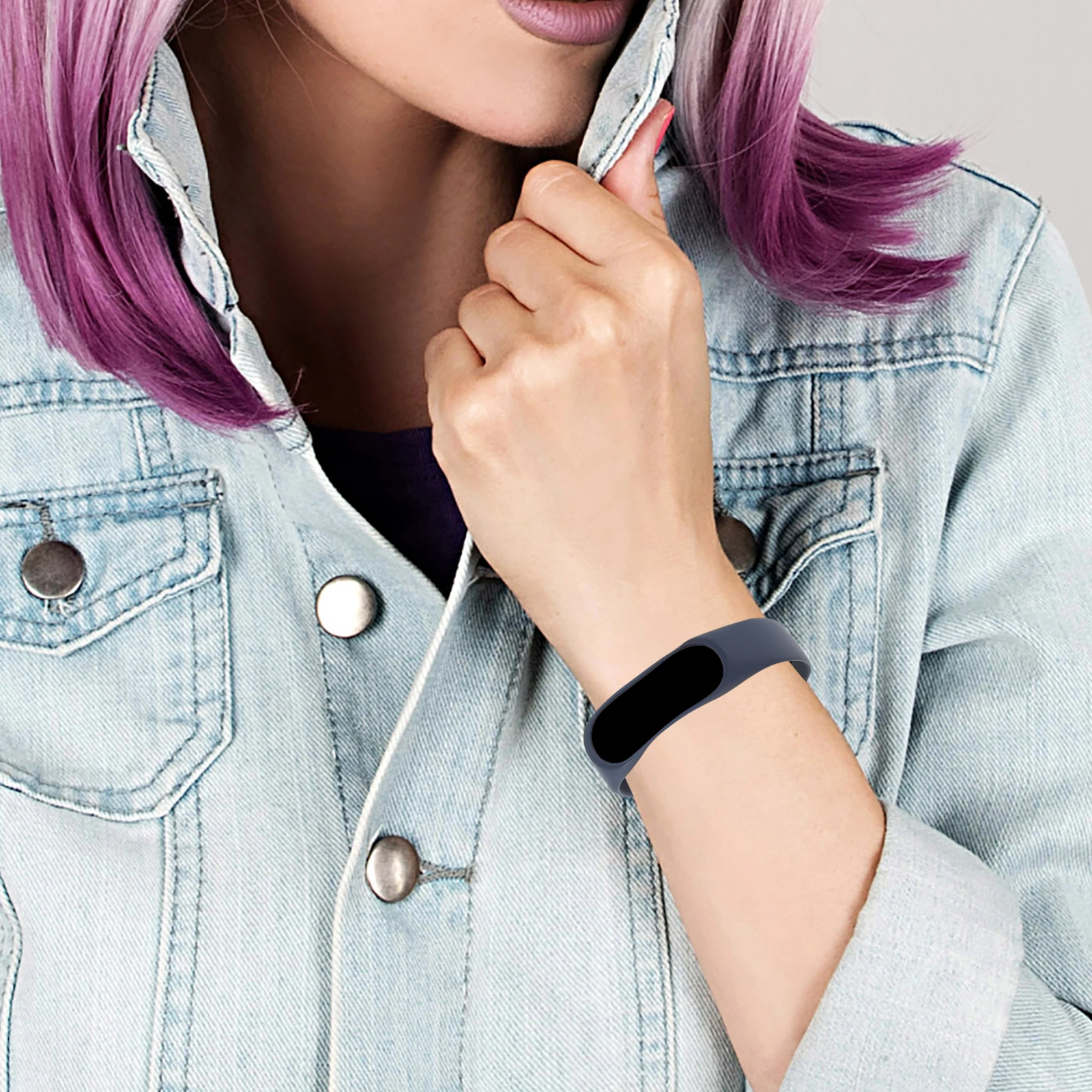 

Black No 2 Durable Adjustable Dual Color Wristband for 3 Stylish Comfortable Waterproof Silicone Replacement Strap