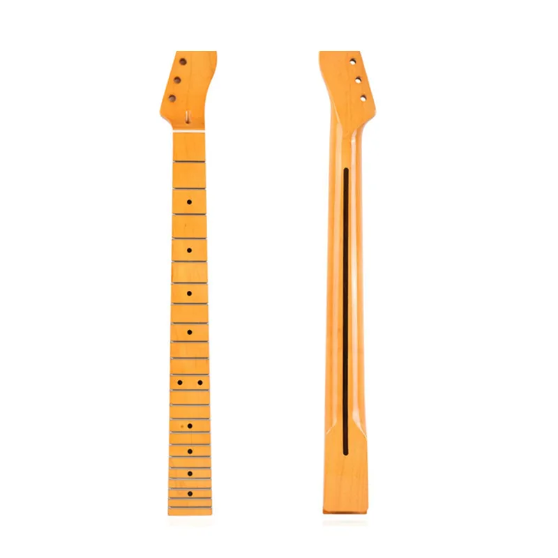 Disado 22 Frets Maple Electric Guitar Neck Maple Fretboard Yellow Glossy Finish Guitar Accessories Parts Can Be Customized