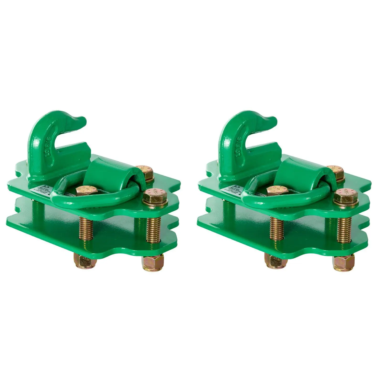 

15000lb 3/8" Grade 70 Forged Steel Tractor Bucket Grab Hooks with Green Protective Coating Durable Use 2 Pack