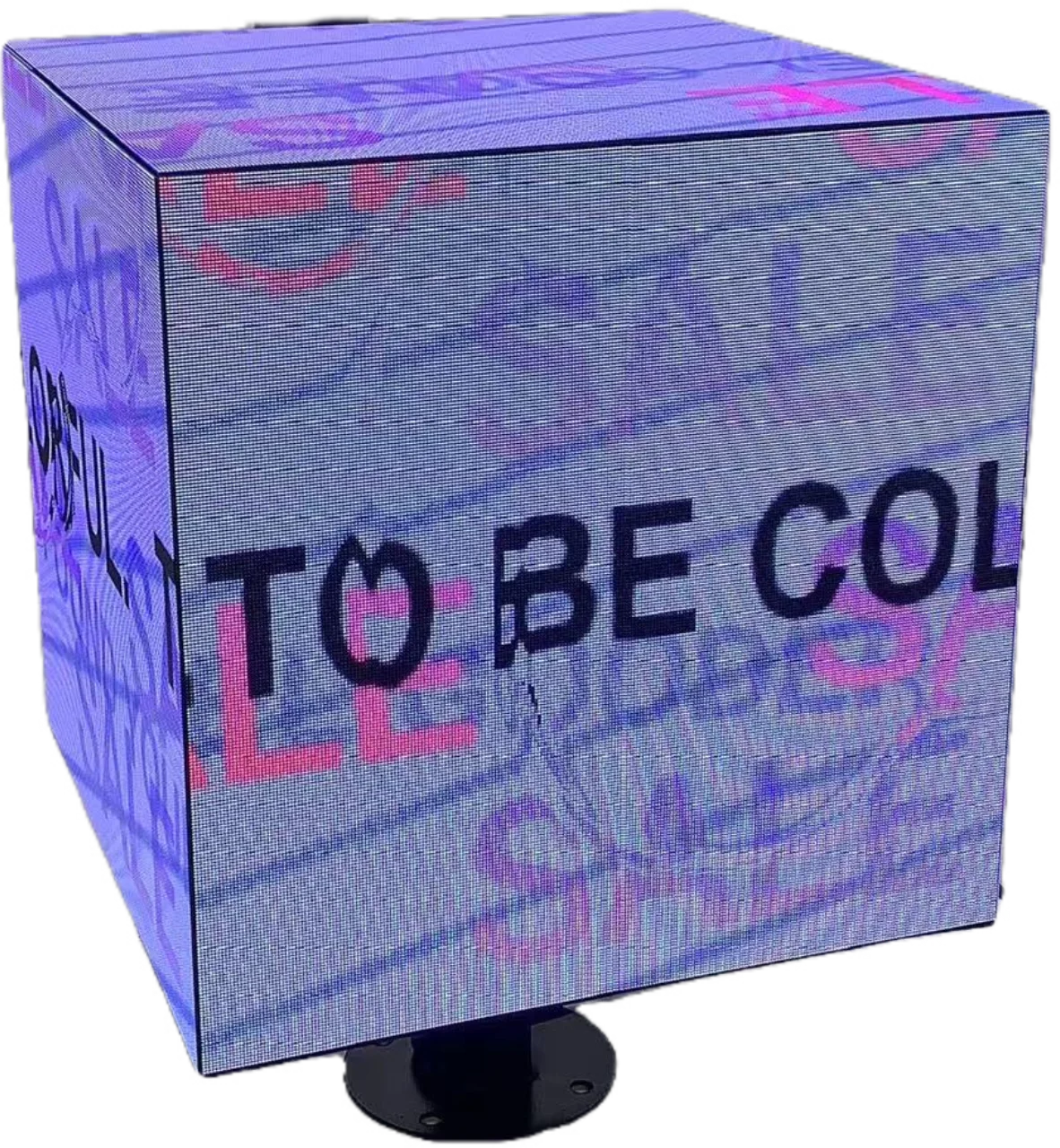 Shenzhen MDS p2.5 outdoor full color 480*480*480mm four screen LED cube screen side installation contol by phone