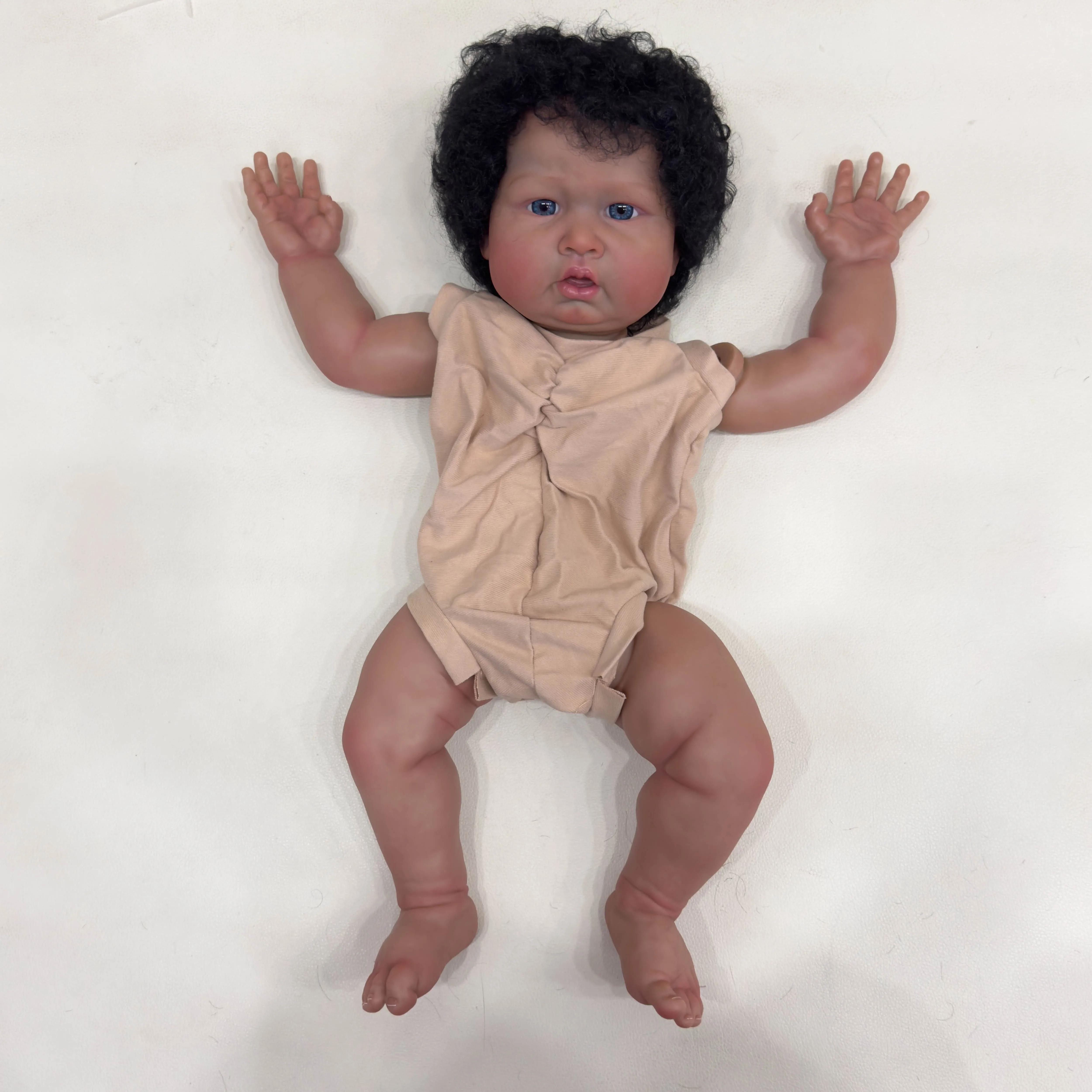 NPK Lifelike Blue Sparrow 24inch Kit Dark Brown Skin Already Painted Doll Parts Cute Birthday Christmas Gifts