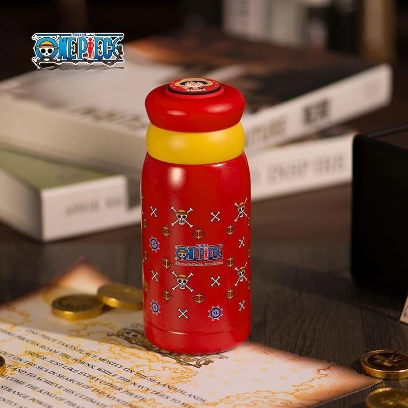 New One Piece anime peripheral Luffy stainless steel thermos cup cartoon boys and girls high-looking stainless steel thermos cup