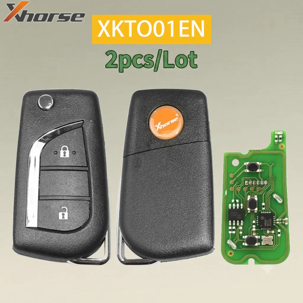2pcs/lot Xhorse XKTO01EN Universal Remote Key for Toyota 2 Buttons for VVDI /VVDI2 Key Tool