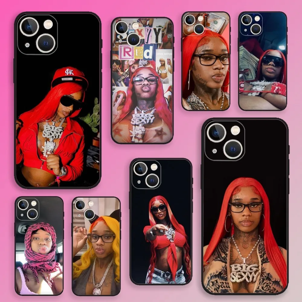 

Rapper S-Sexyy Red Phone Case For iPhone 16,15,14,13,12,11,Plus,Pro Max,XS,X,XR,SE,Mini,8,7 Soft Silicone Black Cover