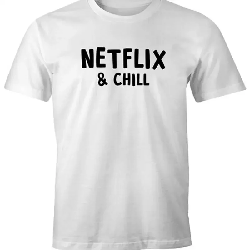 Mens Netflix and Chill Saying Shirt Fun Shirt Moonworks®