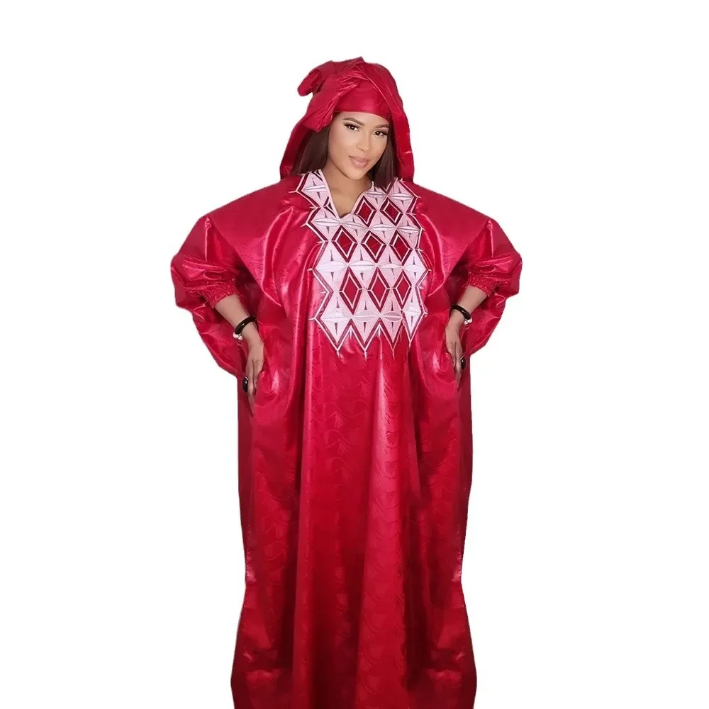 

Dashiki Africa Clothing Plus Size African Dresses for Women Elegant Long Sleeve V-neck Embroidery Party Evening Long Dress Robes