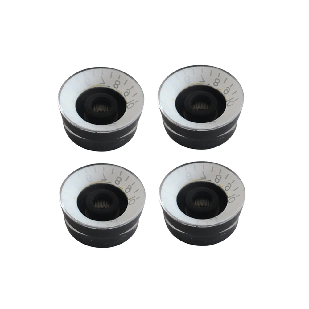 

4 Pcs Large Round Knob Set Knobs Amp Effect Pedal Amplifier Black Letter Control