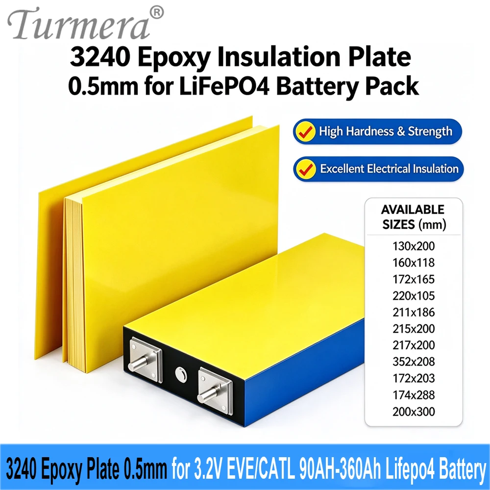 10Pieces 12V 48V 3240 Epoxy Plate 130*200mm 172*203mm 200*300mm 0.5mm Thickness Use for 3.2V 280Ah 320Ah 105Ah Lifepo4 Battery