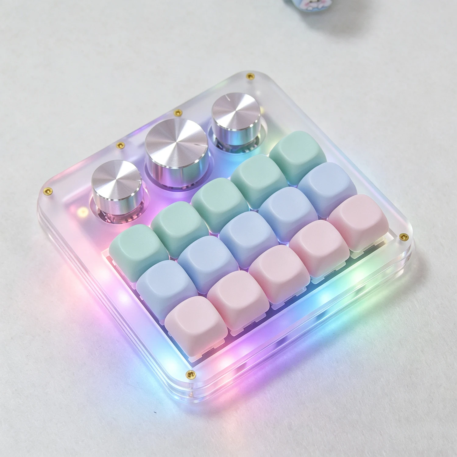Winry 15 VIA Keyboard Hot Swappable RGB Light QMK DIY Firmware Wired Programmable Macropad With 3 Knob Full Keyboard