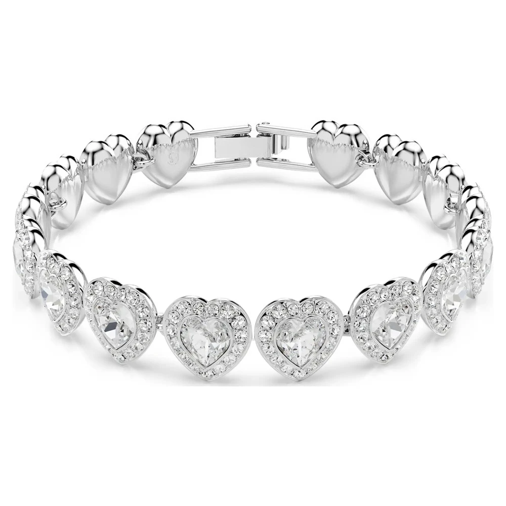 Nouveau Bracelet en Cristal en Forme de Cœur avec Plumes d'Ange 2026 – Design Cœur Dansant et Fleur – Cadeau Festif Élégant pour Femme