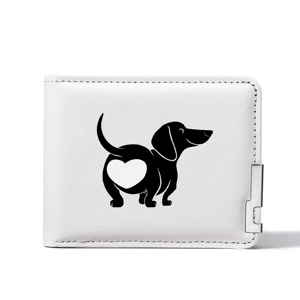 قطعة واحدة من المحفظة الرجالية اللطيفة المطبوعة "Dachshund"، محفظة للعملات المعدنية مع طباعة "Dachshund" - حامل بطاقات ائتمان بفتحة متعددة، محفظة مناسبة للاستخدام اليومي وهدايا العطلات #3