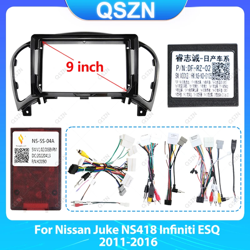 

QSZN для Nissan Juke NS418 Infiniti ESQ 2011-2016 9-дюймовый черный автомобильный радиоприемник стерео панель приборной панели рамка DVD Android плеер