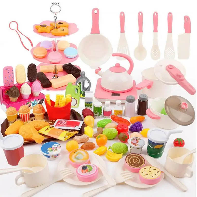 Speelkeukenaccessoires Voorschoolse leeractiviteiten Spel Interactief leren Speelkeukenspeelgoed Doe alsof voedselset voor kinderen