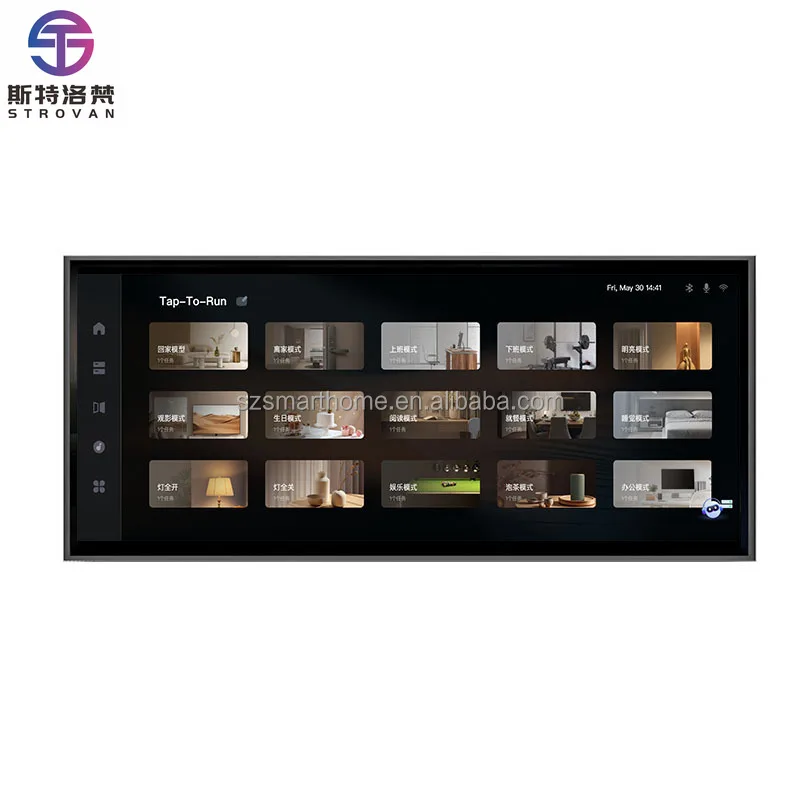 

STLF 12 Inch Tuya Touch Control Panel Gateway with Audio Music Play Light-dimmer Android Luxury Smart Home Central Control Panel