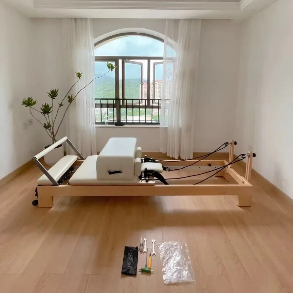 

Профессиональный коммерческий тренажер для пилатеса Wood Pilates Reformer, улучшенная версия для студий