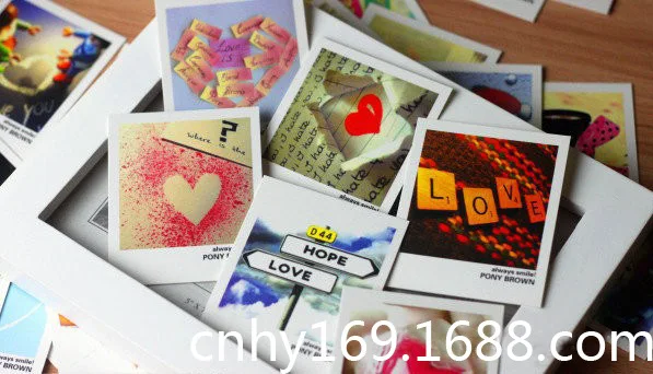 Mini carte Lomo sur le thème de l'amour, 40 feuilles/Lot, Mini carte postale de Style Ins, carte de vœux cadeau pour décoration de messages