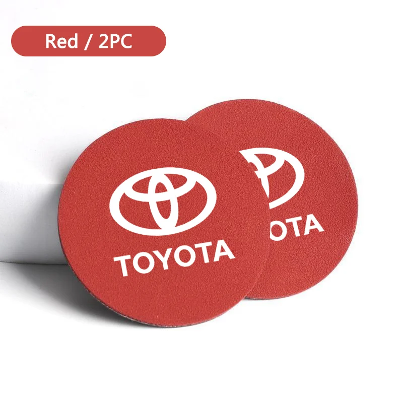 2Pcs Car Coaster Water Cup Mat Auto Interior Accessory For Toyota TRD Corolla CHR Yaris Auris Rav4 Hilux Prius Avalon CROWN REIZ