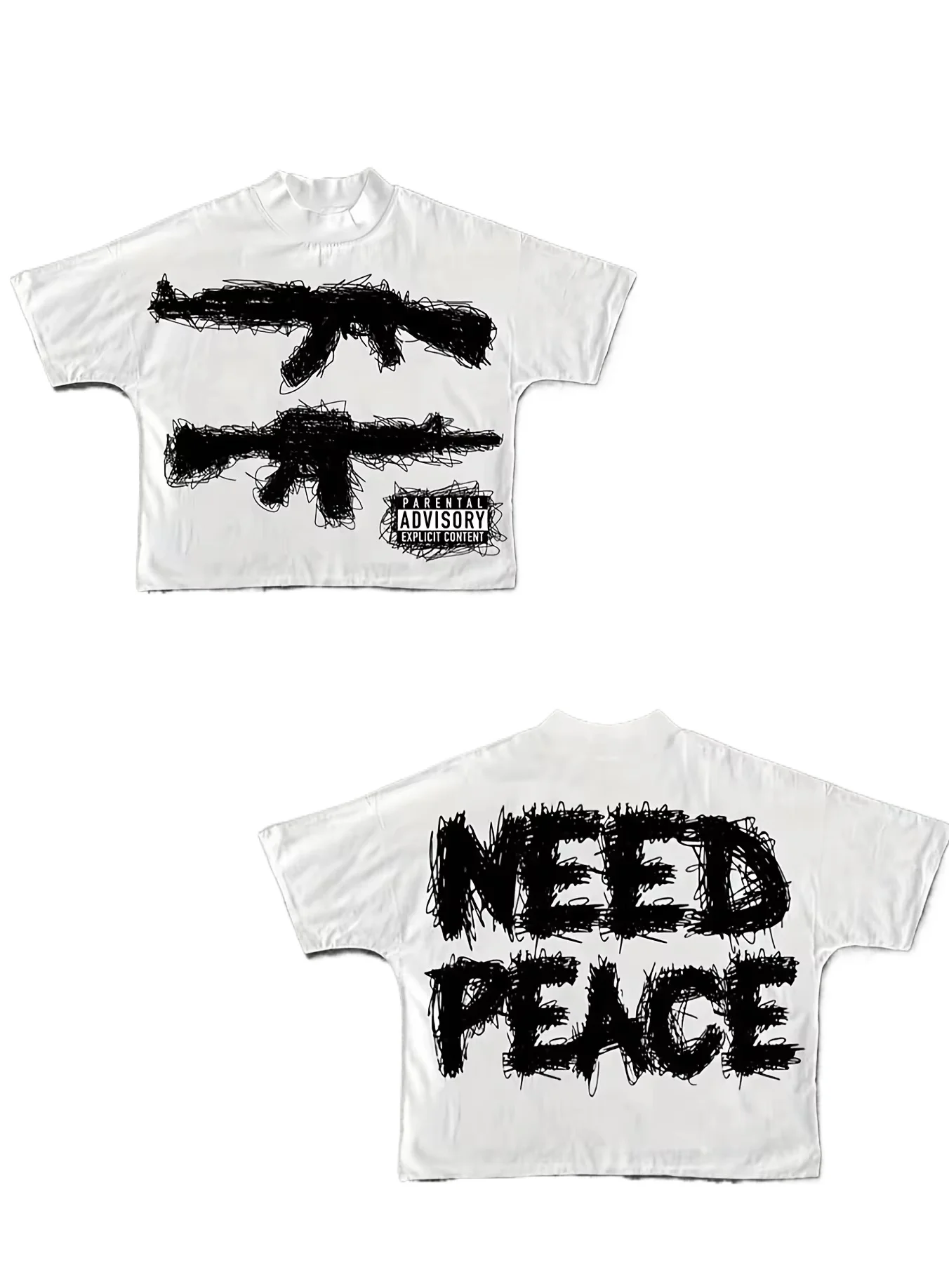 2025-26 جديد Y2K موضة عادية على الوجهين مطبوعة تي شيرت رجالي مصنوع من القطن الخالص عالية الجودة الصيف زوجين تي شيرت لينة #2