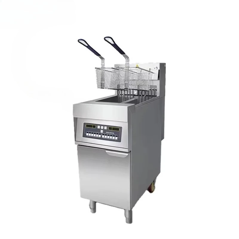 Commercial EF-28L 15L+15L Korean Cheese Hot Dog  Industrial Potato Deep Fryer Machine - view 2