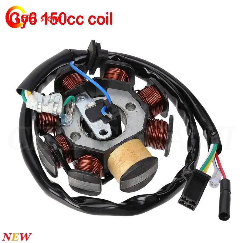 Катушка зажигания статора мотоцикла, магнето, 8 катушек для GY6 125cc 150cc 152QMI 157QMJ, китайский скутер, мопед, квадроцикл, картинг, квадродвигатель