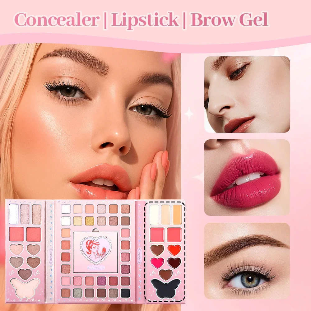 All-in-One Eye & Face Makeup Palette, 54 Shades Matte Shimmer Eyeshadow Blush Lip Gloss Concealer for Daily Party Makeup