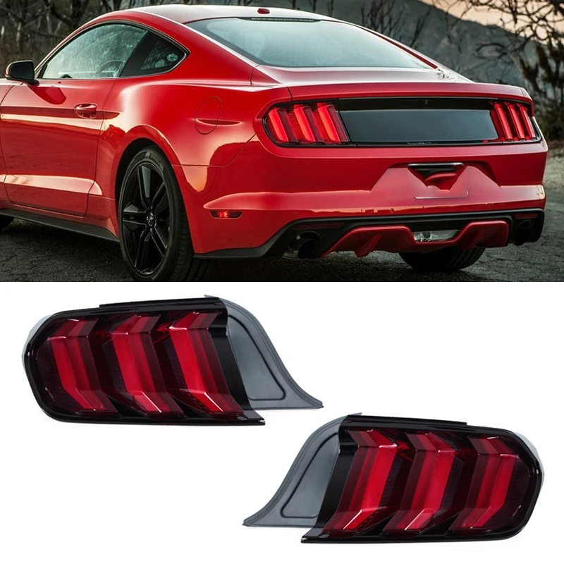 

Для Ford Mustang 2015 2016 2017 2018, американская версия, светодиодный задний фонарь, сигнальная лампа дальнего тормоза, автомобильные аксессуары