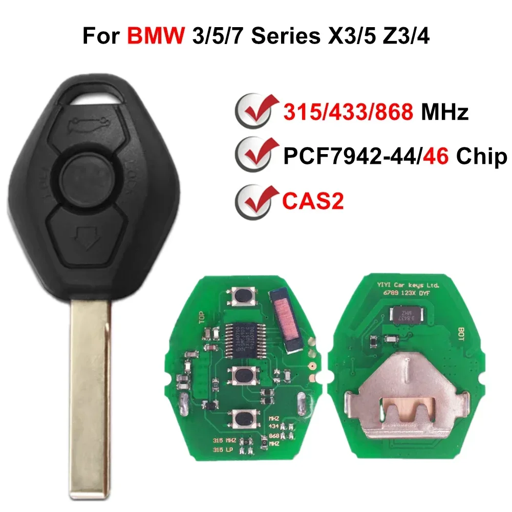 

3 кнопки EWS с лезвием HU92 PCF7942-44, системный дистанционный ключ, 2 дорожки для BMW X3/5 Z3/4 3/5/7 серии 2004 2005 2006 2010