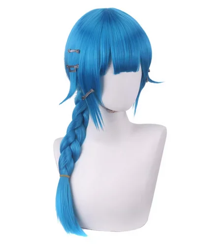 Arcane Jinx Blue Braid Wig Cosplay Costume Heat Resistant Synthetic Hair Jinx Juvenile Women Party Wigs