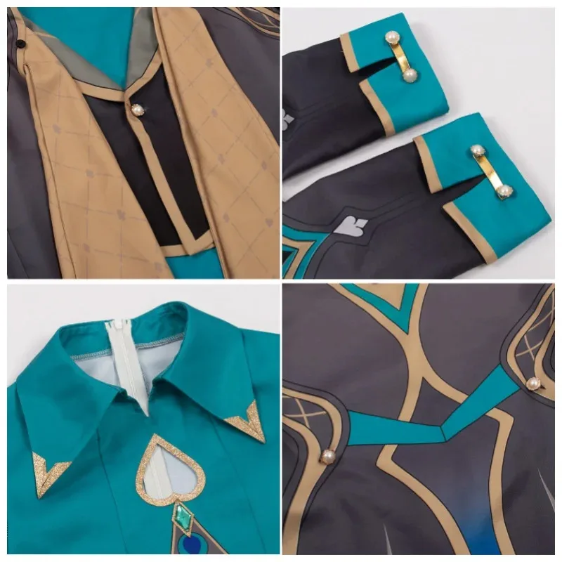 افينتورين تأثيري حلي لعبة هونكاي ستار السكك الحديدية البدلة ساعة شعر مستعار ساعات مجانية أنيمي هالوين ازياء الرجال لعبة شخصية وتتسابق