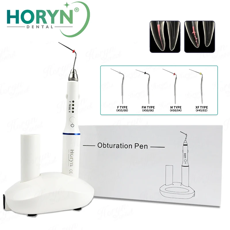 Dental Gutta Percha Endodontic Obturation Systems Endo Heated Pen Cordless Wireless with 4 Tips And 2 Batteries Dentist Equipmen