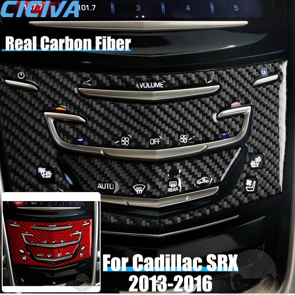 

Автомобильные аксессуары из настоящего углеродного волокна, панель управления климат, декоративная накладка, мягкая наклейка для CADILLAC SRX 2013 2014 2015 2016