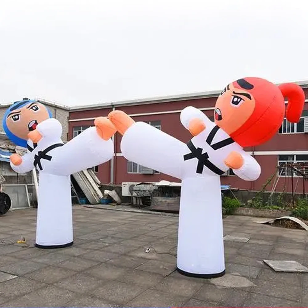 

wholesale Customized&3mH Inflatable Karate Cartoon Taekwondo Boy Karates Man with Advertising air balloon decoration toys sport