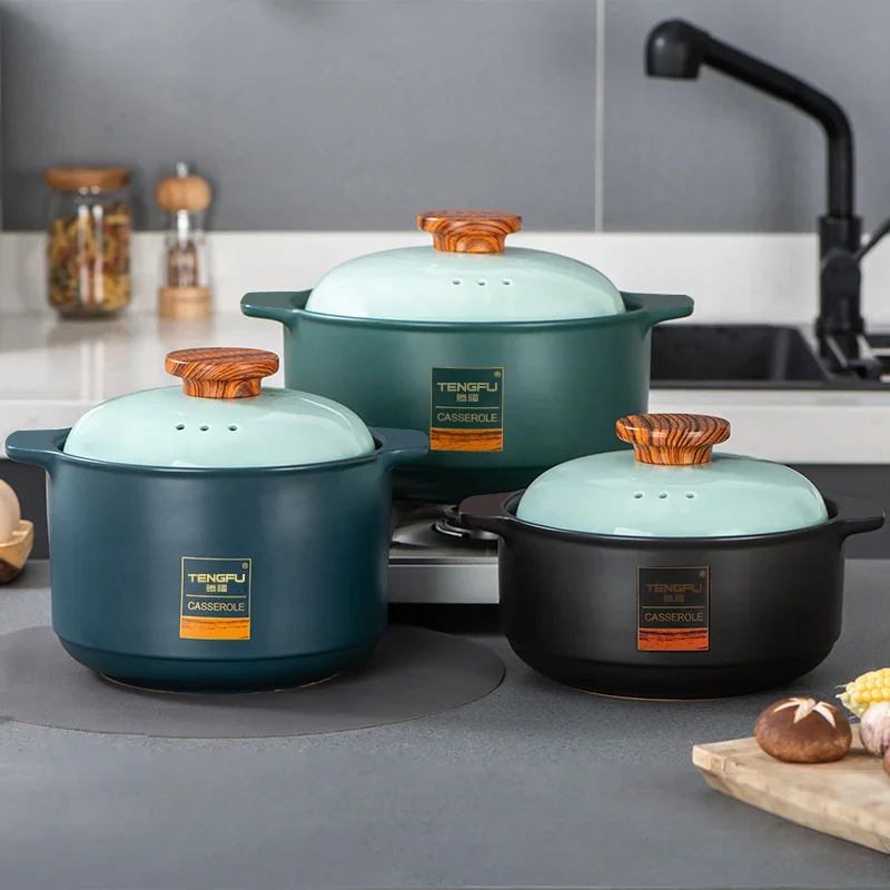 

Ceramic Casserole Induction Cooker Gas Stove Universal Stew Pan Clay Soup Pot Ceramics Saucepan Cooking Pot Kitchen Supplies C4R