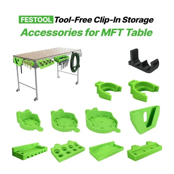 Clip‑In Storage Organizer Compatible with Festool MFT Table Tool‑Free Woodworking Workbench Accessory for Tool Arrangement