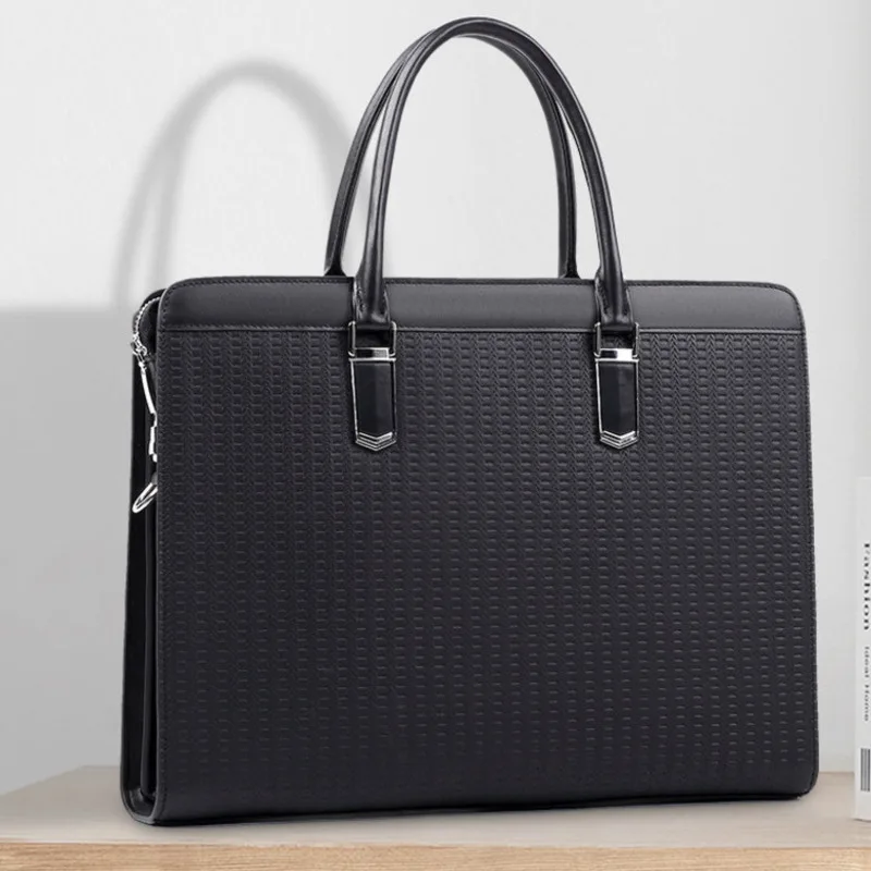 

Genuine Messenger Men Leather Bag Anti-theft Password Lock Men's Handbag Layer Business Fashion Cowhide Large Capacity Briefcase
